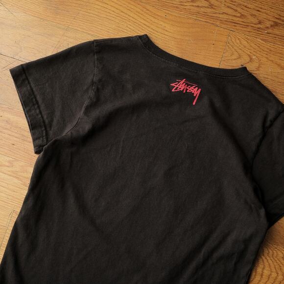 Stüssy Girls Graphic Print Crewneck Tee‎ in Black Streetwear Casual Y2K Summer - Picture 5 of 6